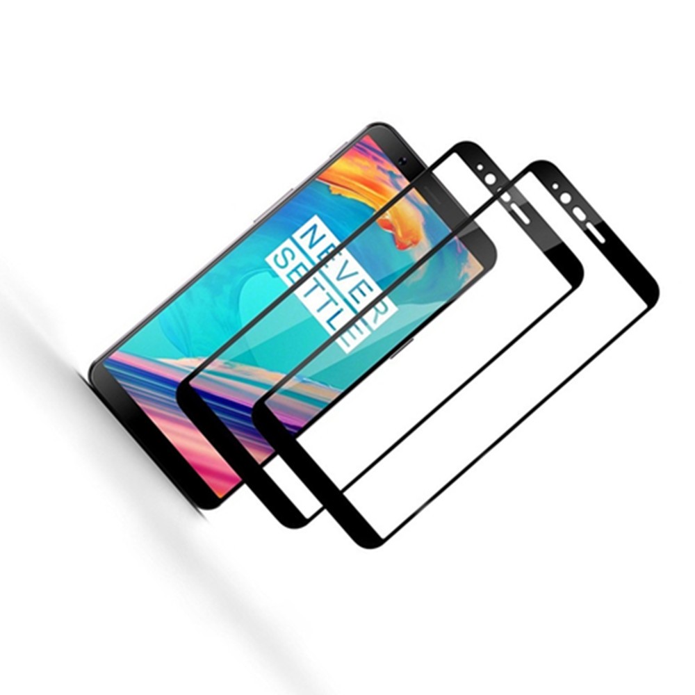 For OnePlus 5T Screen Protector Fljie Full Coverage Curved Tempered Glass Screen Protector Film HD Clear Anti-Scratch