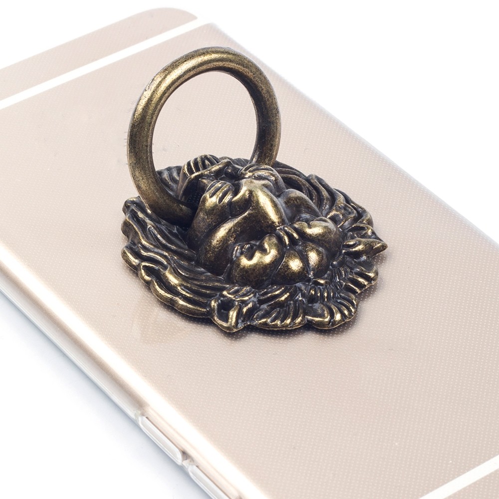 Lion Head 90 Degree Rotating Phone Finger Ring Stand Holder