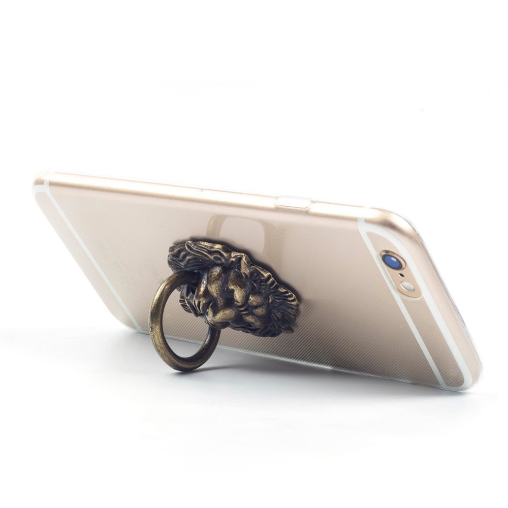 Lion Head 90 Degree Rotating Phone Finger Ring Stand Holder