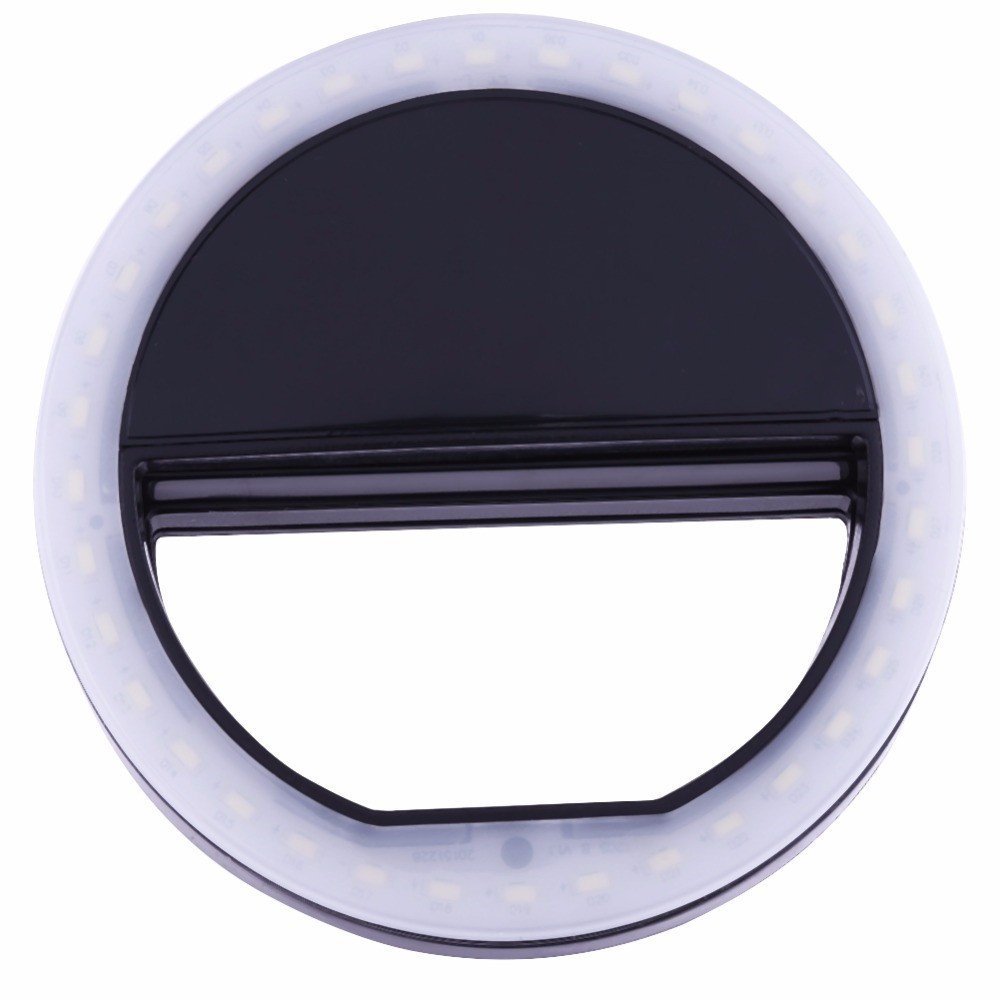 Black Portable Selfie Ring Light For Mobile Phone Led Flash Fill Lamp