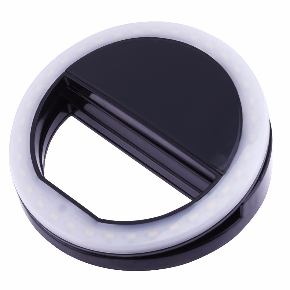 Black Portable Selfie Ring Light For Mobile Phone Led Flash Fill Lamp
