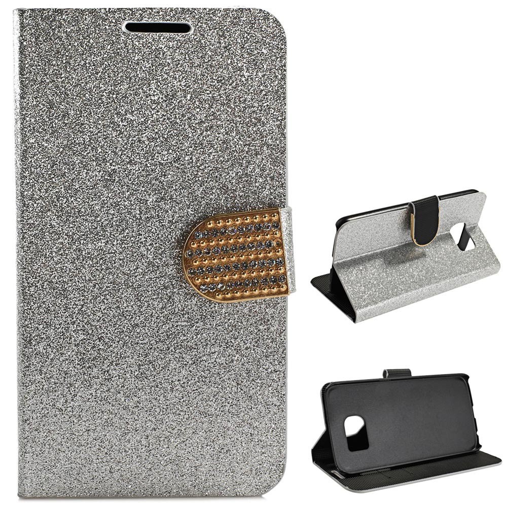 Luxury Bling Glitter Flip PU Leather Case Cover Wallet Card Holder for Samsung Galaxy S6 G9200