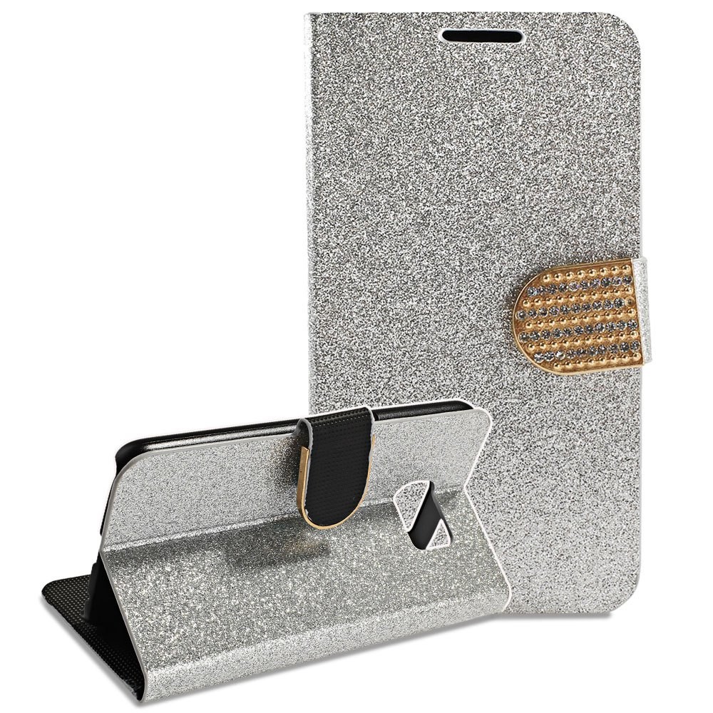 Luxury Bling Glitter Flip PU Leather Case Cover Wallet Card Holder for Samsung Galaxy S6 G9200