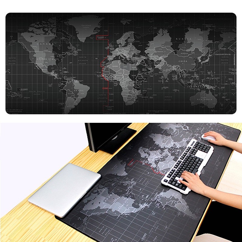 Large World Map Mouse Pad Gaming Mousepad Anti-slip Natural Rubber Base Waterproof Foldable Game Mat