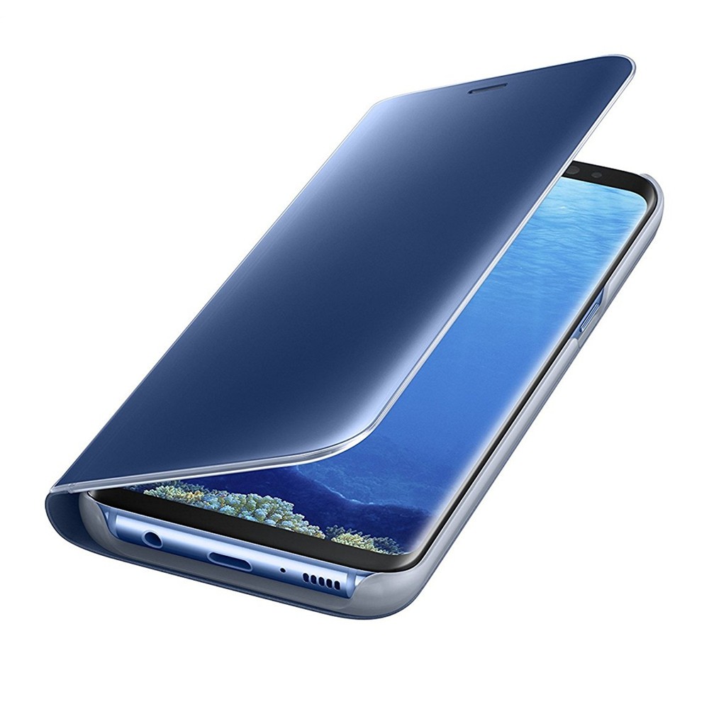 PU Leather Smart Clear View Flip Cover with Kickstand for Samsung Galaxy S8