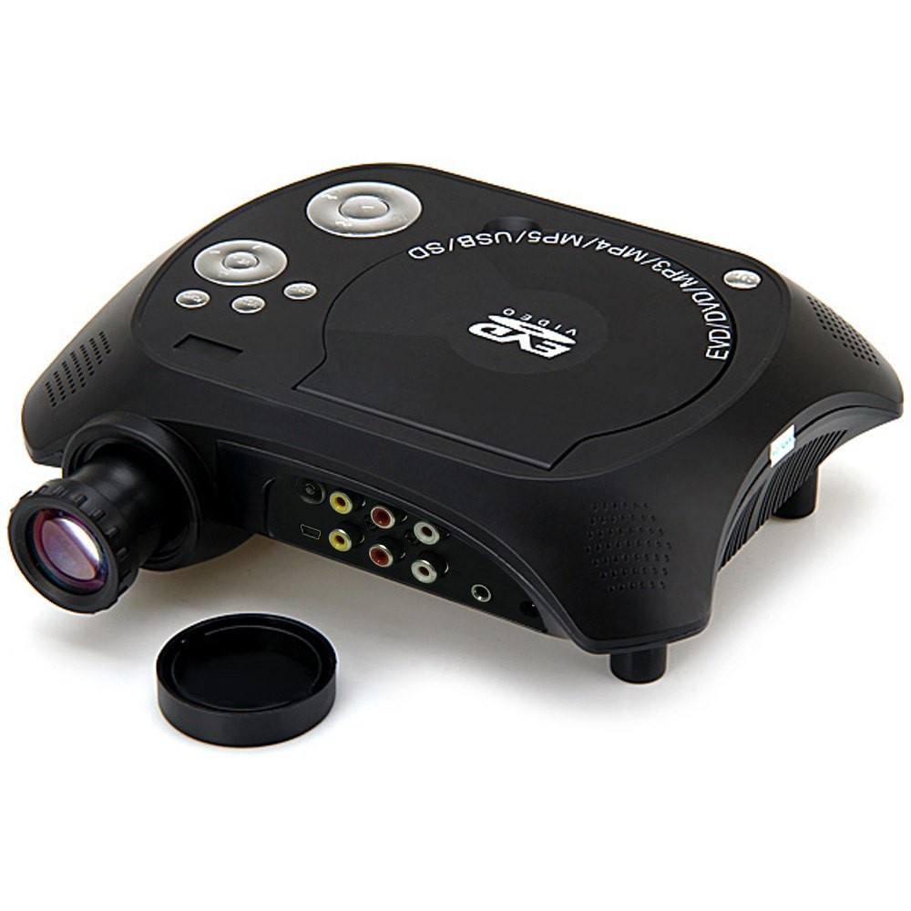 KSD-368 Portable LED Projector 40 Lumens 480 x 320 Native Resolution with DVD Player for Home Business Education
