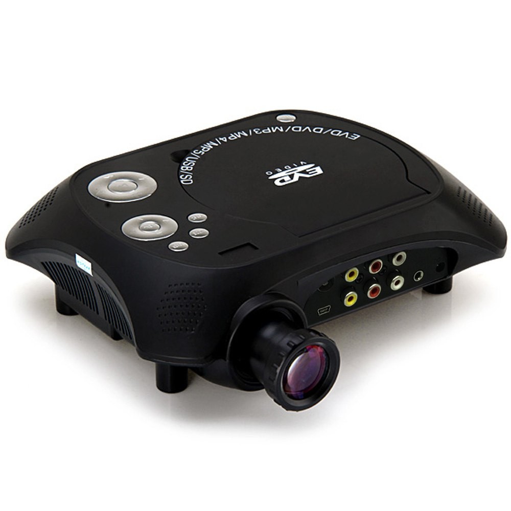 KSD-368 Portable LED Projector 40 Lumens 480 x 320 Native Resolution with DVD Player for Home Business Education