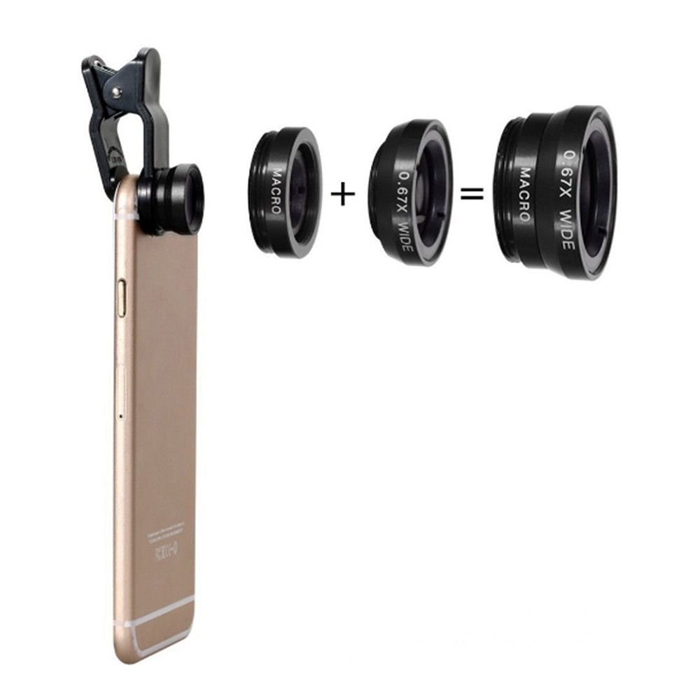 Three-In-One Phone Lens Fisheye/Wide/Telephoto Lens