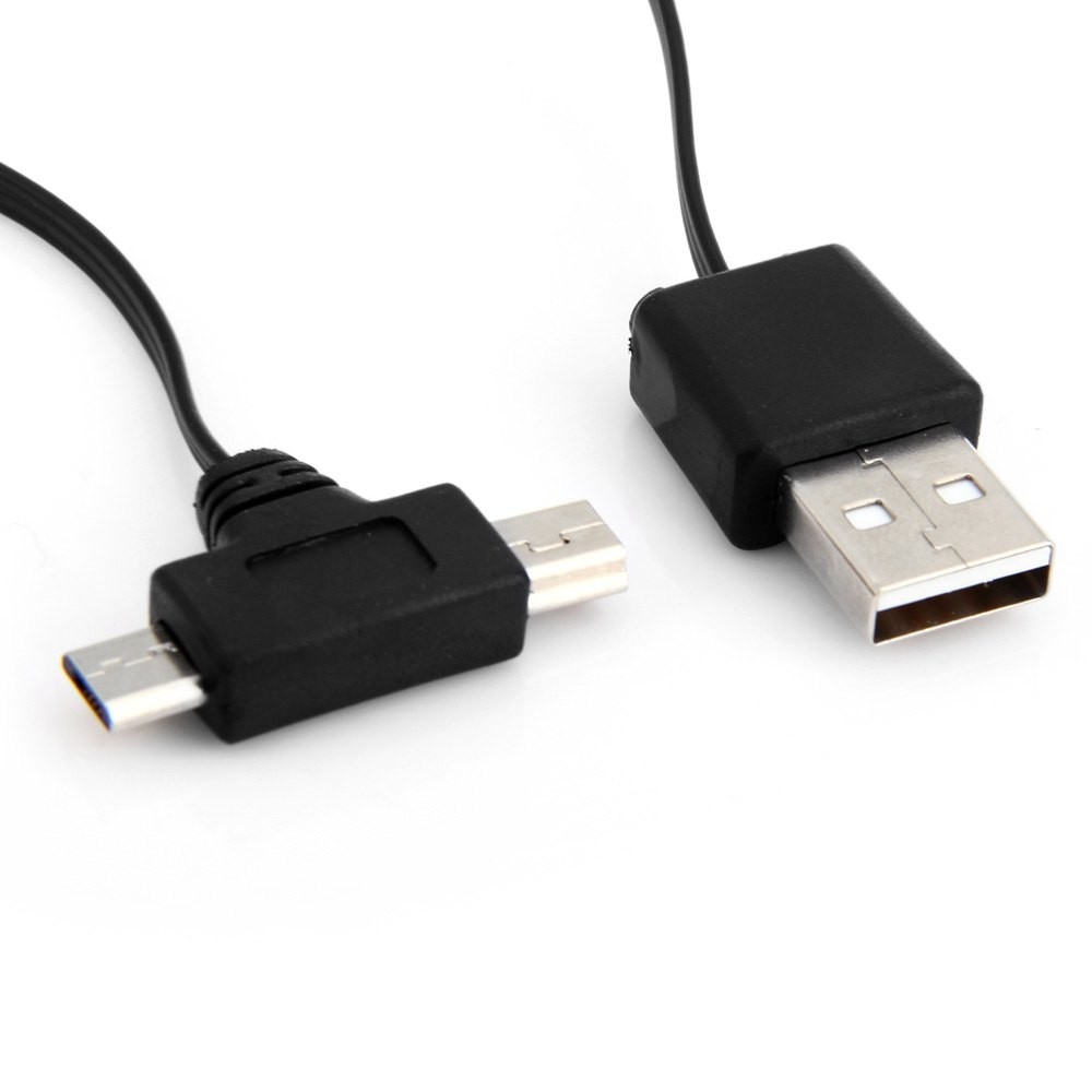 U2-307-BK 0.8m Retractable Micro USB Mini USB 5pin Combo Charging Cable for Tablet Cell Phone