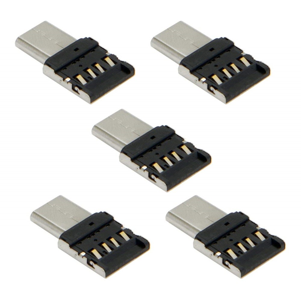 5 PCS Mini USB to USB C Type C OTG Convert Connector Fast Charge Adapter