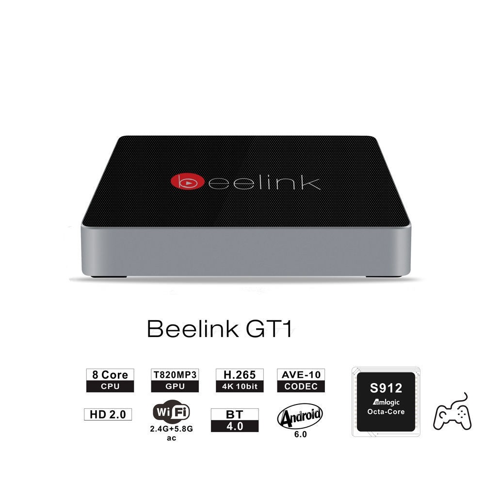 Beelink GT1 TV Box Amlogic S912 Octa Core H.265 Android 7.1 2.4G + 5.8G Dual WiFi Bluetooth 4.0