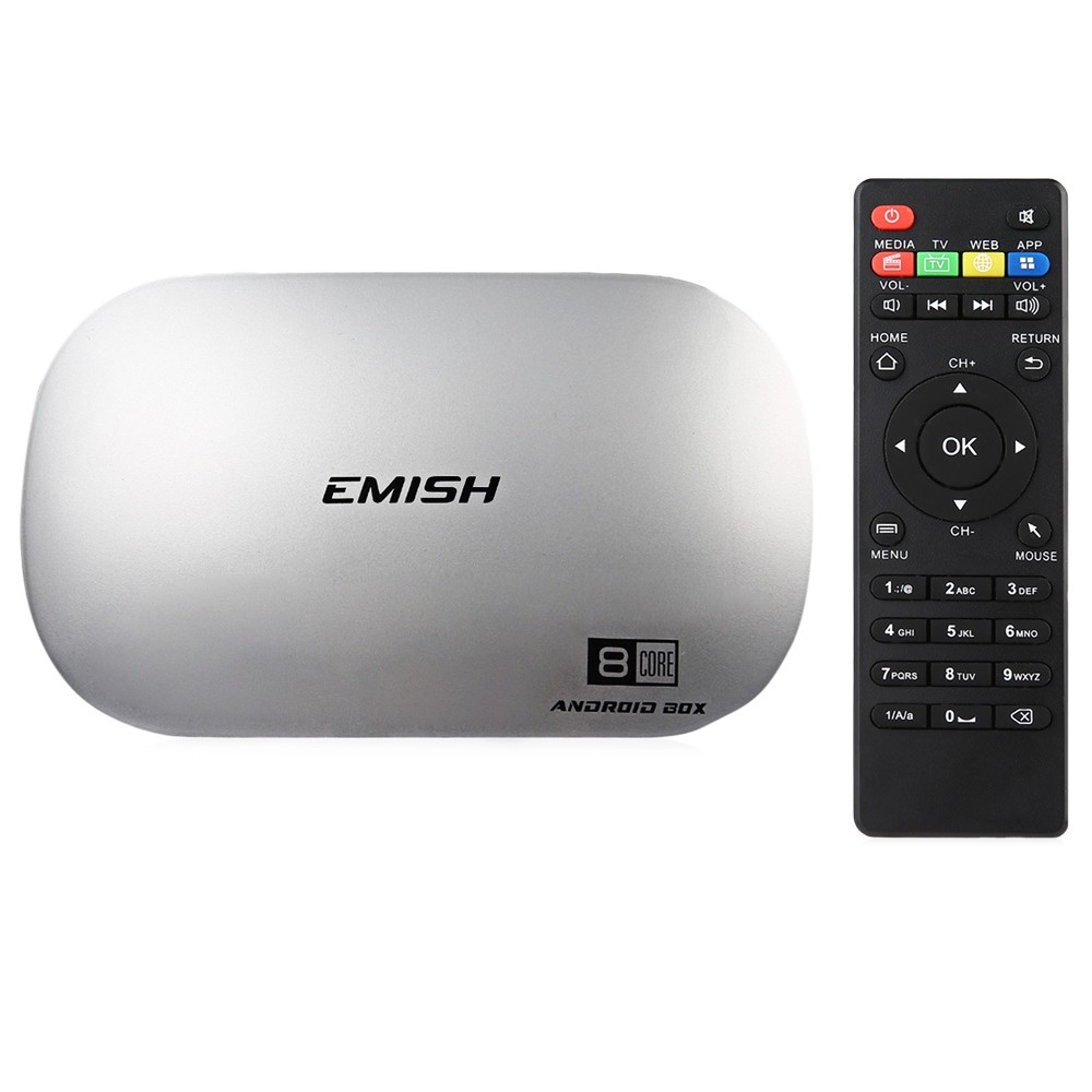 EMISH X810 TV Box 64Bit Android 5.1.1 RK3368 Octa Core 2GB RAM 16GB ROM 2.4GHz WiFi 4K TV Online Player