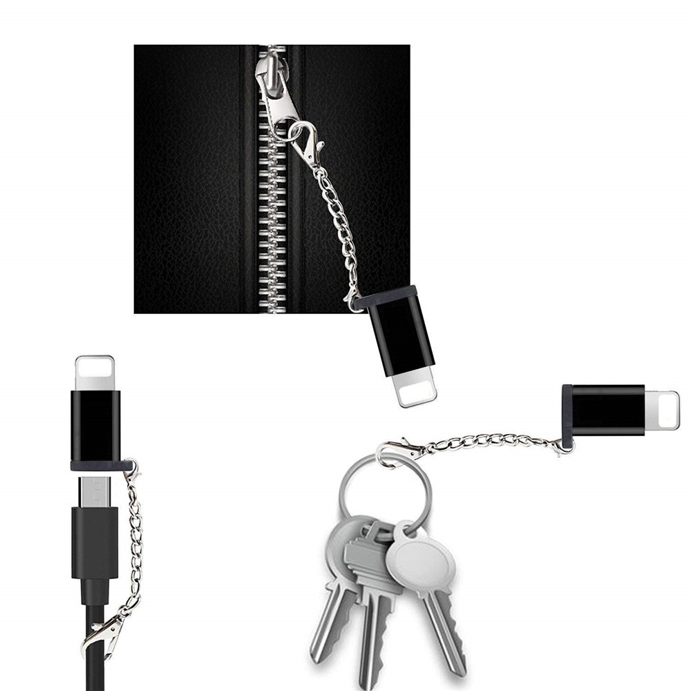 Micro USB to 8 Pin Data Charging Aluminum Alloy Adapter Converter for iPhone