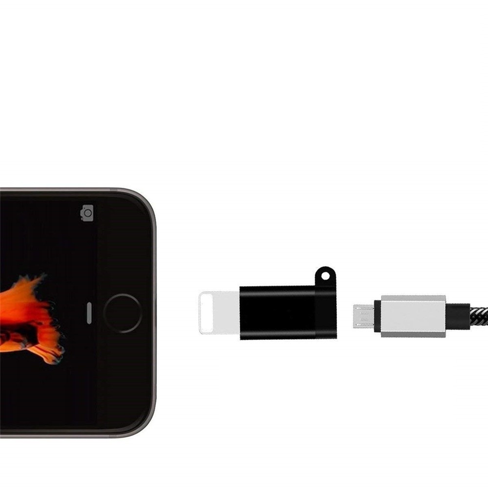 Micro USB to 8 Pin Data Charging Aluminum Alloy Adapter Converter for iPhone