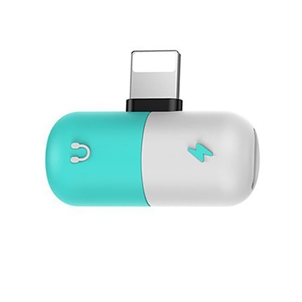 Pills Double Audio Jack Call Headphone Charging Adapter for iPhone X / 8 Plus