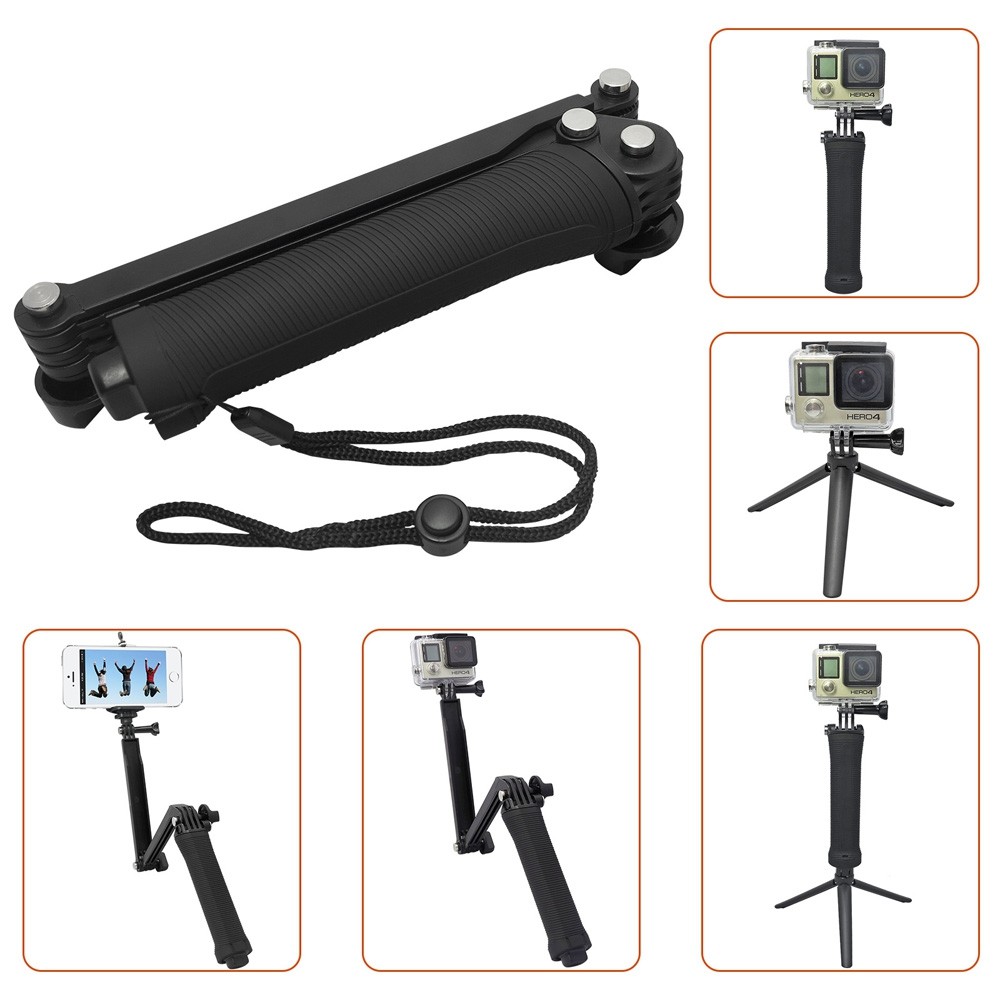 3 Way Grip Arm Tripod for GoPro Hero 6/5/4 Session/SJCAM/Xiaomi Yi 4K Lite h9 Camera Monopod for Go Pro Mou