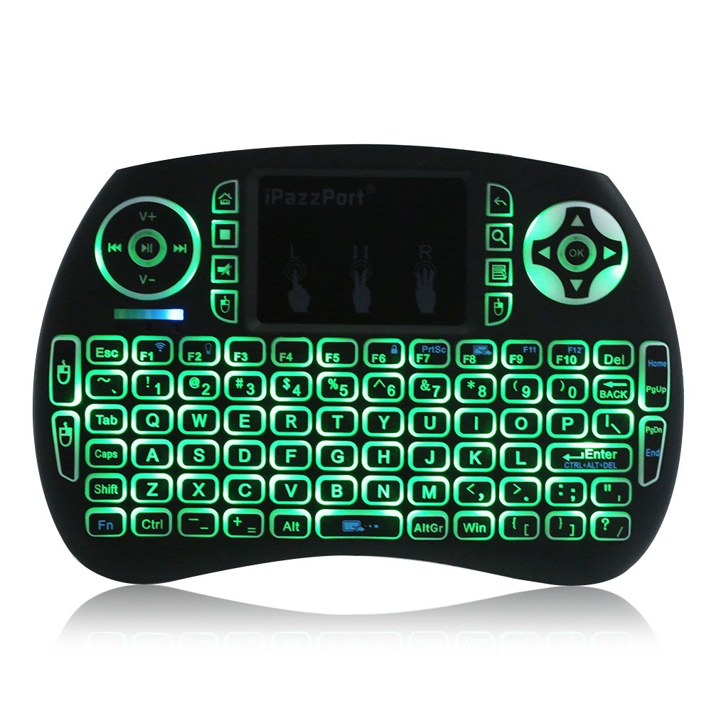 iPazzPort 3-color Backlit Wireless Mini Keyboard and Mouse Touchpad for Raspberry Pi 3 Windows/Android/Google/Smart TV