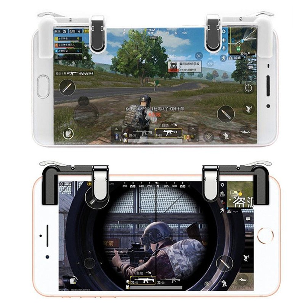 2PCS Mobile Trigger Fire Button Aim Key Phone Games Shooter Controller