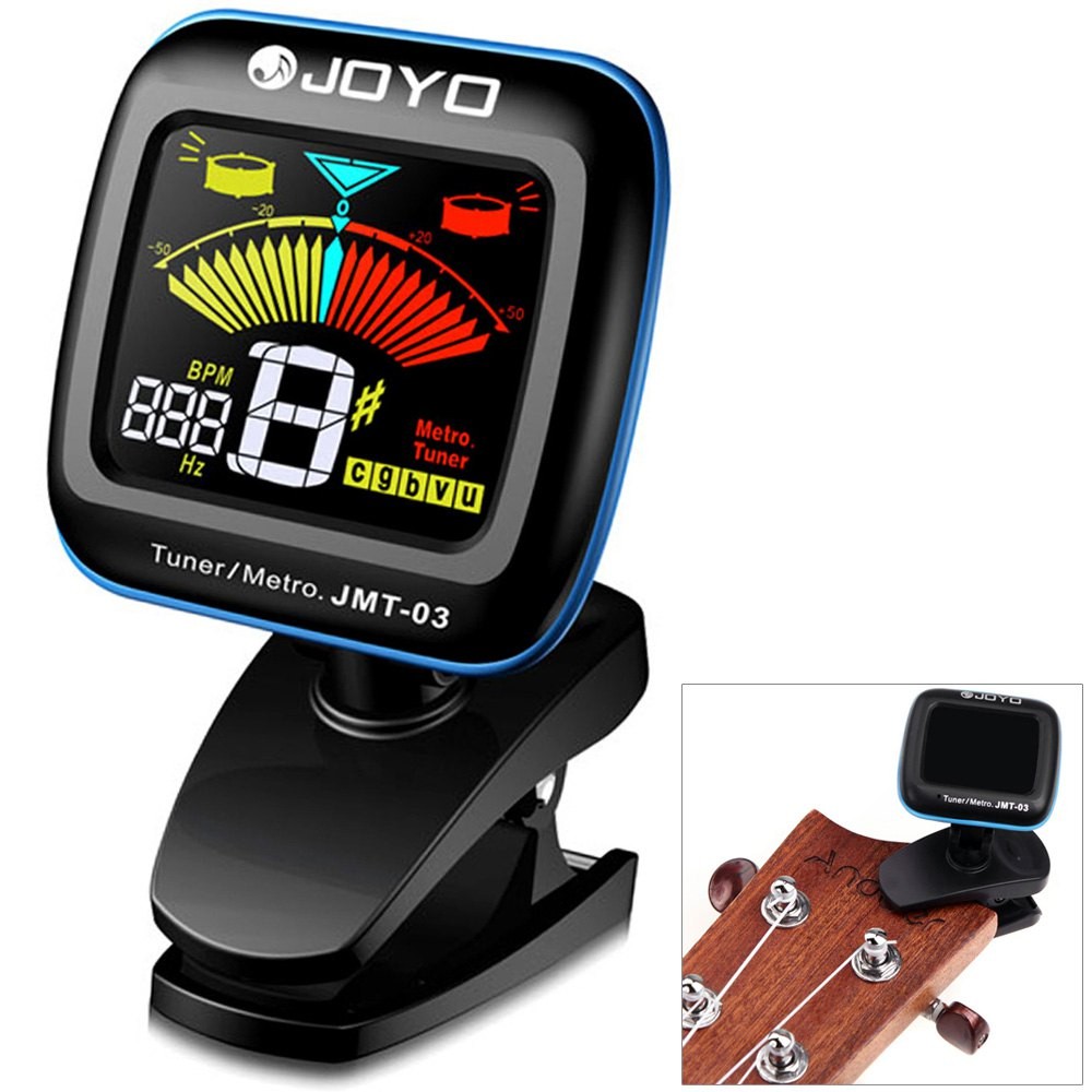 JOYO JMT - 03 360 Degrees Rotation Color LCD Guitar Tuner Metronome for Bass Ukulele Violin