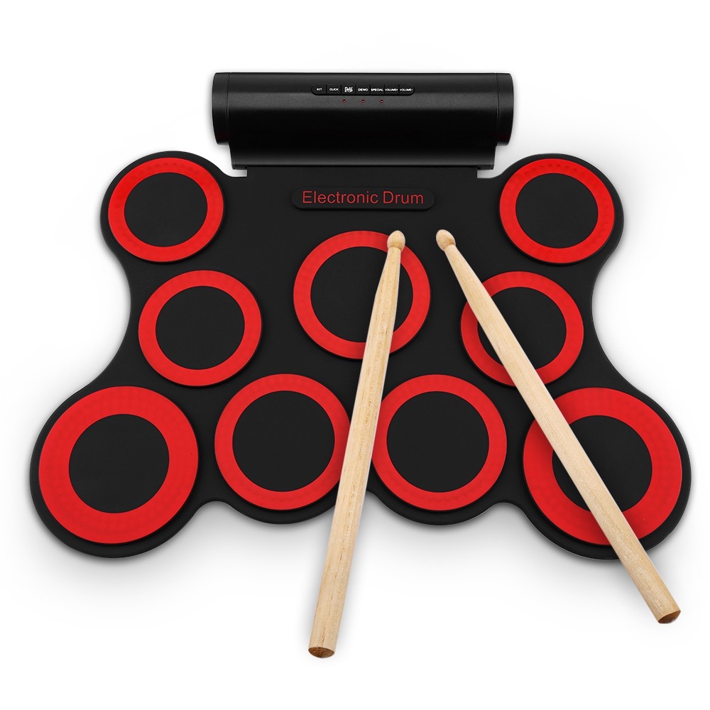 G3001 Table-top Electronic Drum Foldable Rubber-coated Water-resistant Pedals Sticks