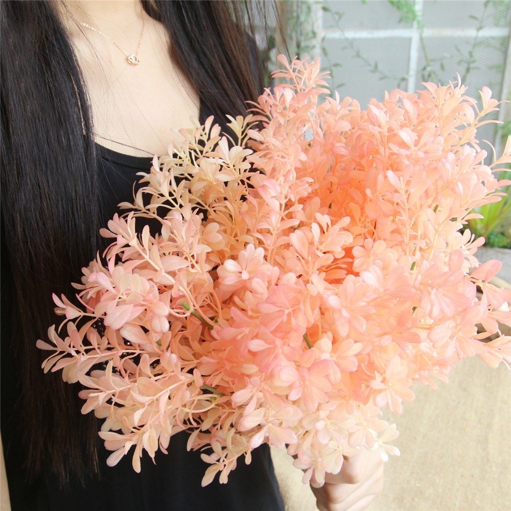 Vivid Living Coral Modern Artificial Leaves Home Wedding Party Decorations