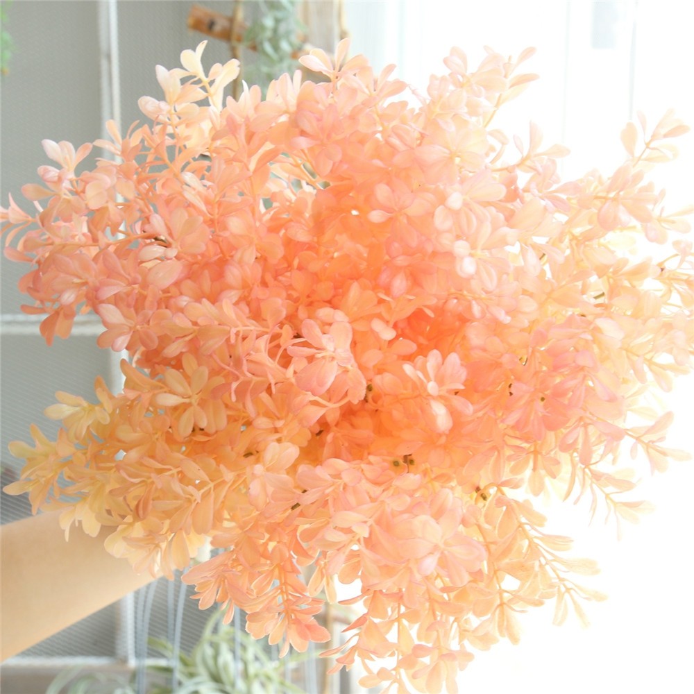 Vivid Living Coral Modern Artificial Leaves Home Wedding Party Decorations
