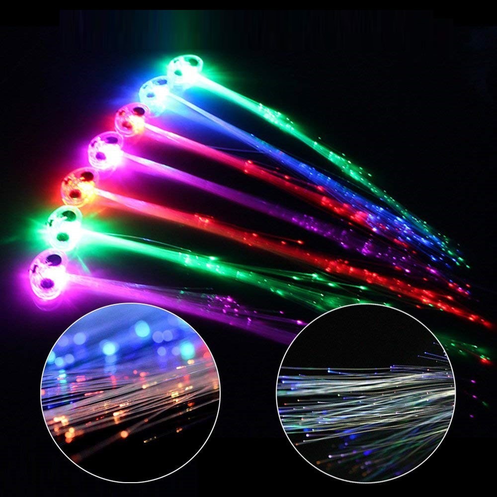 Fiber Optic LED Hair Clip Braid 1pc