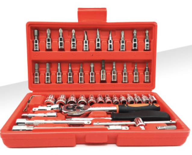 46 in 1 Repair Tool Ratchet Spanner Screwdriver hardware toolbox