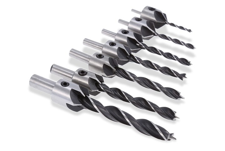 7pcs 3 - 10mm 5 Flute Countersink Drill Bit HSS Re