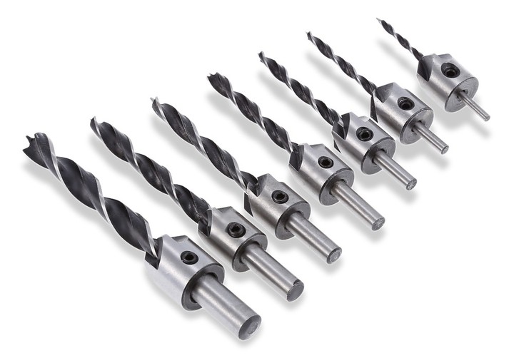 7pcs 3 - 10mm 5 Flute Countersink Drill Bit HSS Re