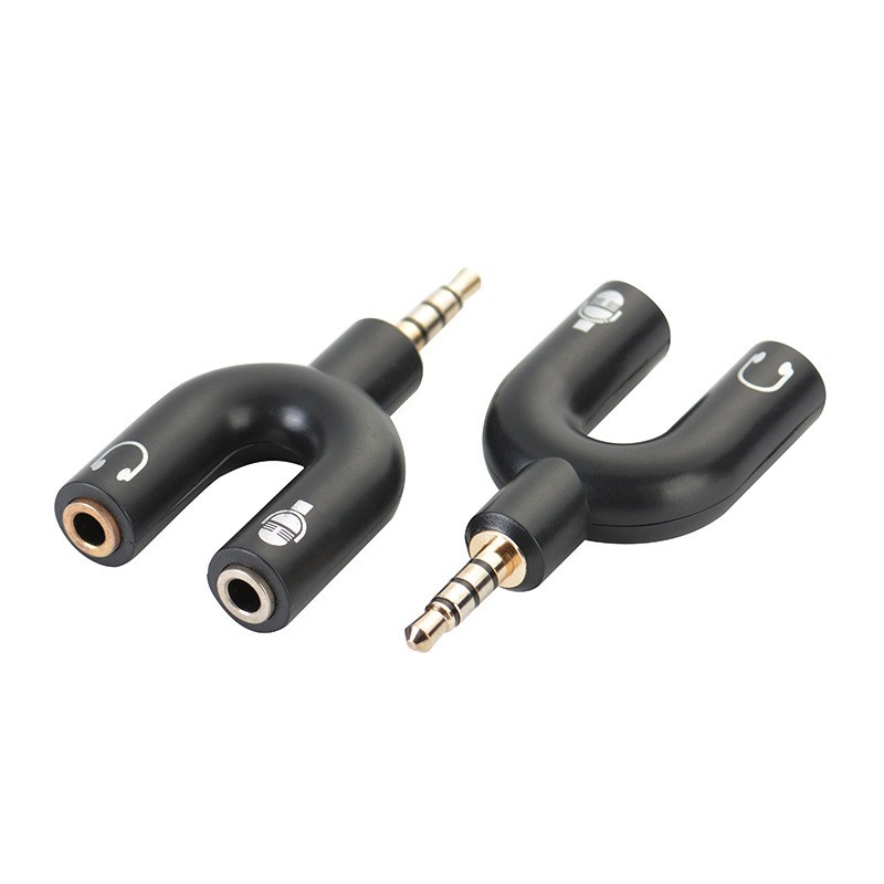 3.5mm Stereo Splitter Audio to Mic Headset Jack Plug Y Adapter