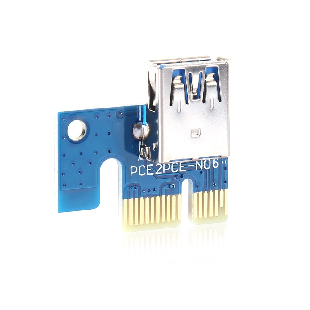 PCI-E 1x to 16x Extender Rise Card DC - DC 12V USB 3.0 Extension Adapter