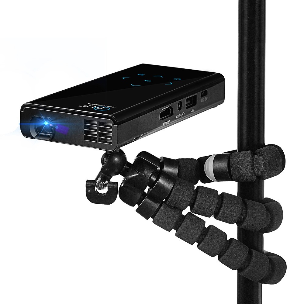 E06S 120 Lumens 854 x 480 Pixels Android4.4.2 DLP WiFi Bluetooth Projector Support HDMI AV USB Mini SD Card Slot for Home Theater Business - 1GB RAM 4GB ROM