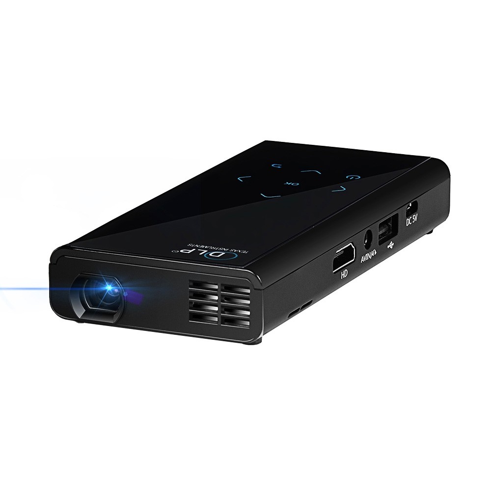 E06S 120 Lumens 854 x 480 Pixels Android4.4.2 DLP WiFi Bluetooth Projector Support HDMI AV USB Mini SD Card Slot for Home Theater Business - 1GB RAM 4GB ROM