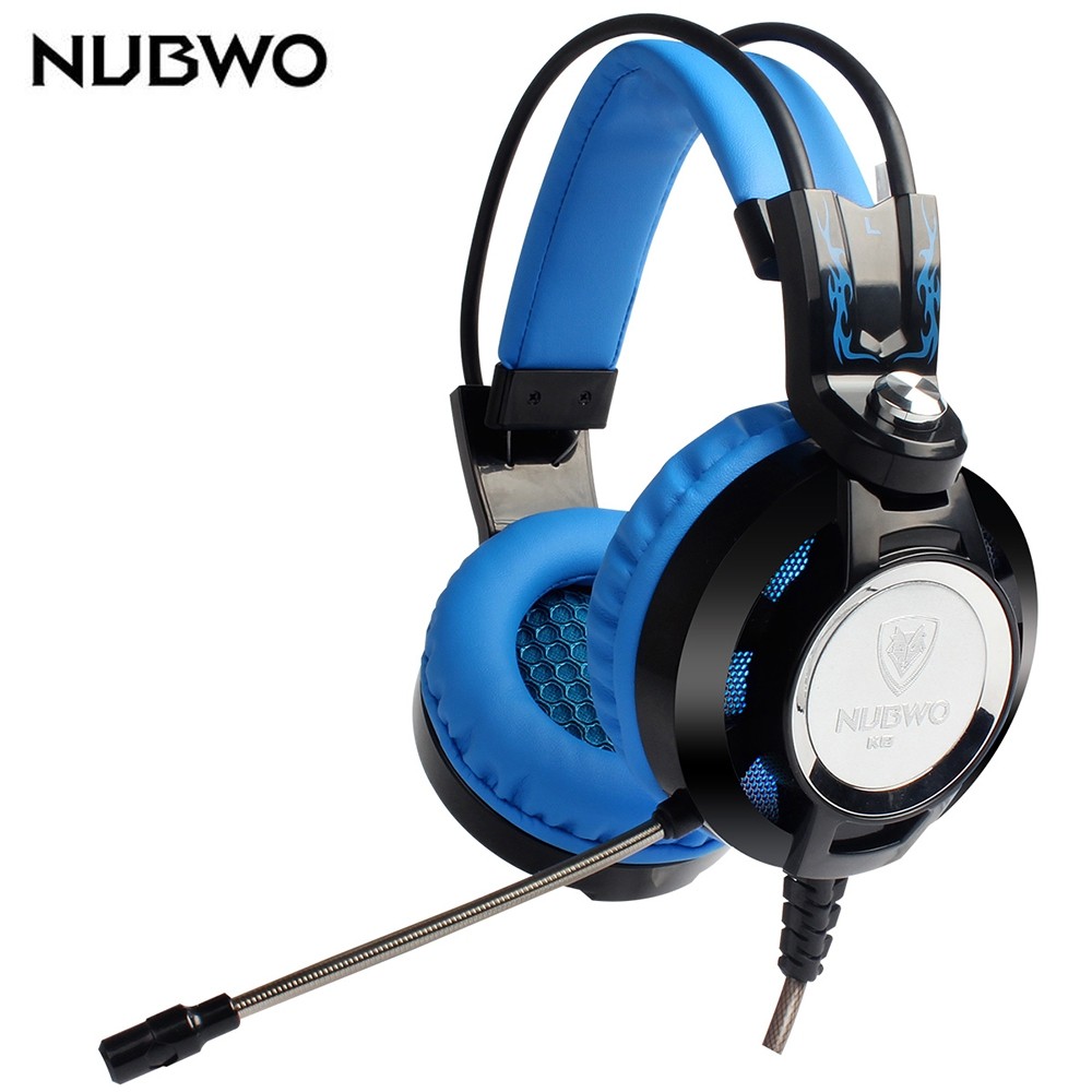NUBWO K6 Stereo Over Ear Gaming Headset with Microphone LED Lighting for PC
