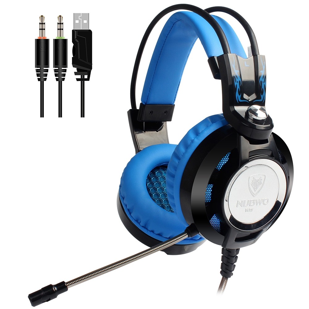 NUBWO K6 Stereo Over Ear Gaming Headset with Microphone LED Lighting for PC