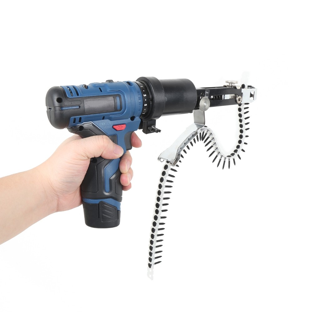 Automatic Chain Nail Gun Set Screw Guide Electric Drill Woodworking Tool