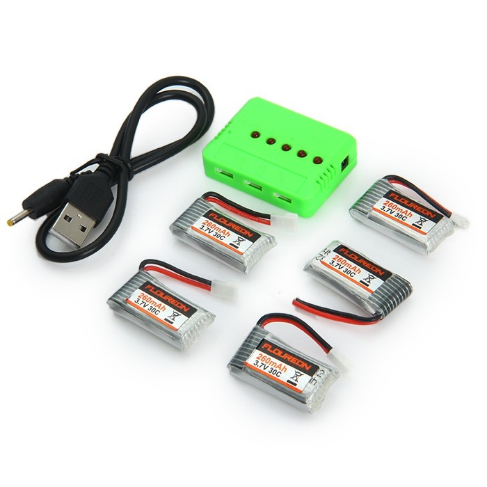 Floureon H101  KH101 - 011 3.7V 30C 260mAh Battery Set RC Quadcopter Spare Parts