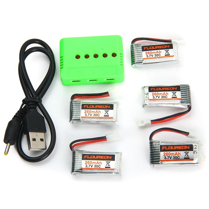 Floureon H101  KH101 - 011 3.7V 30C 260mAh Battery Set RC Quadcopter Spare Parts