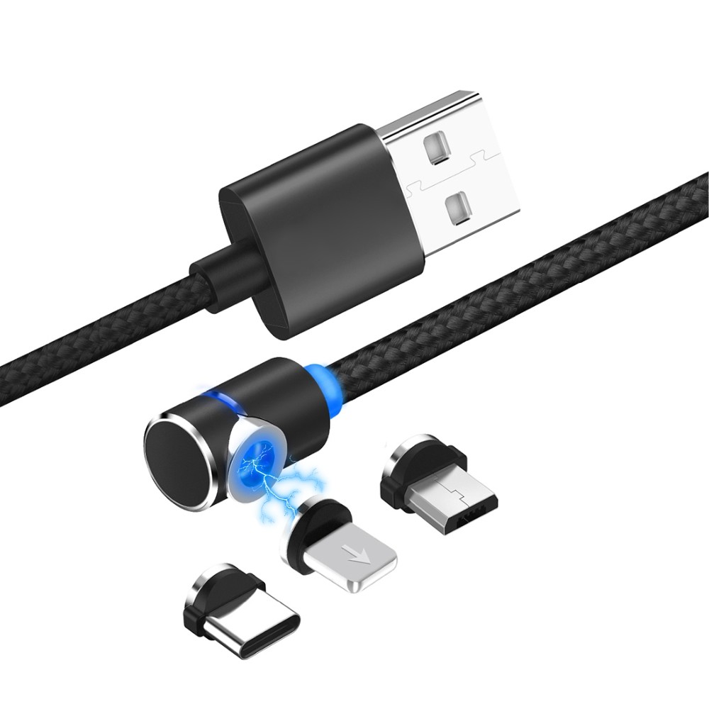 1.8M 3 in 1 Magnetic Charging Cable Kit for 8 pin/Type C/Micro USB/Interface