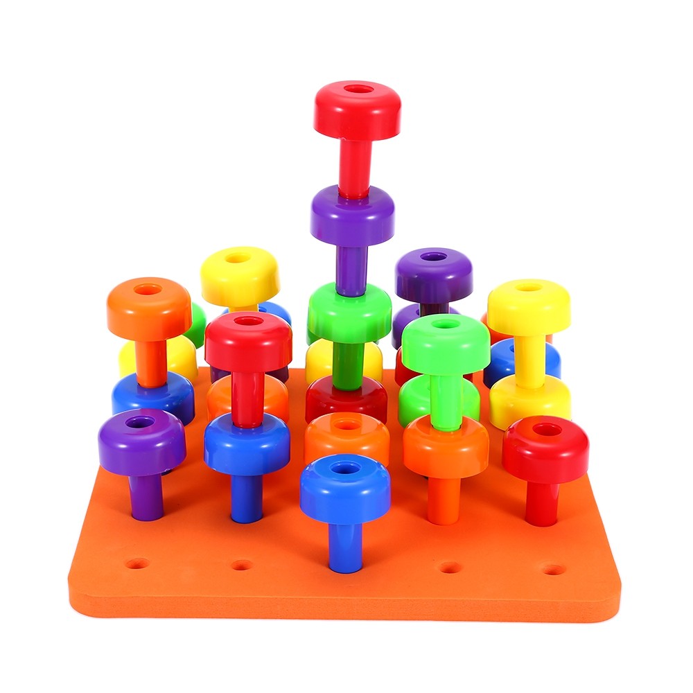 30pcs Kids Pegboard Jigsaw Building Block Puzzle Developmental Toy