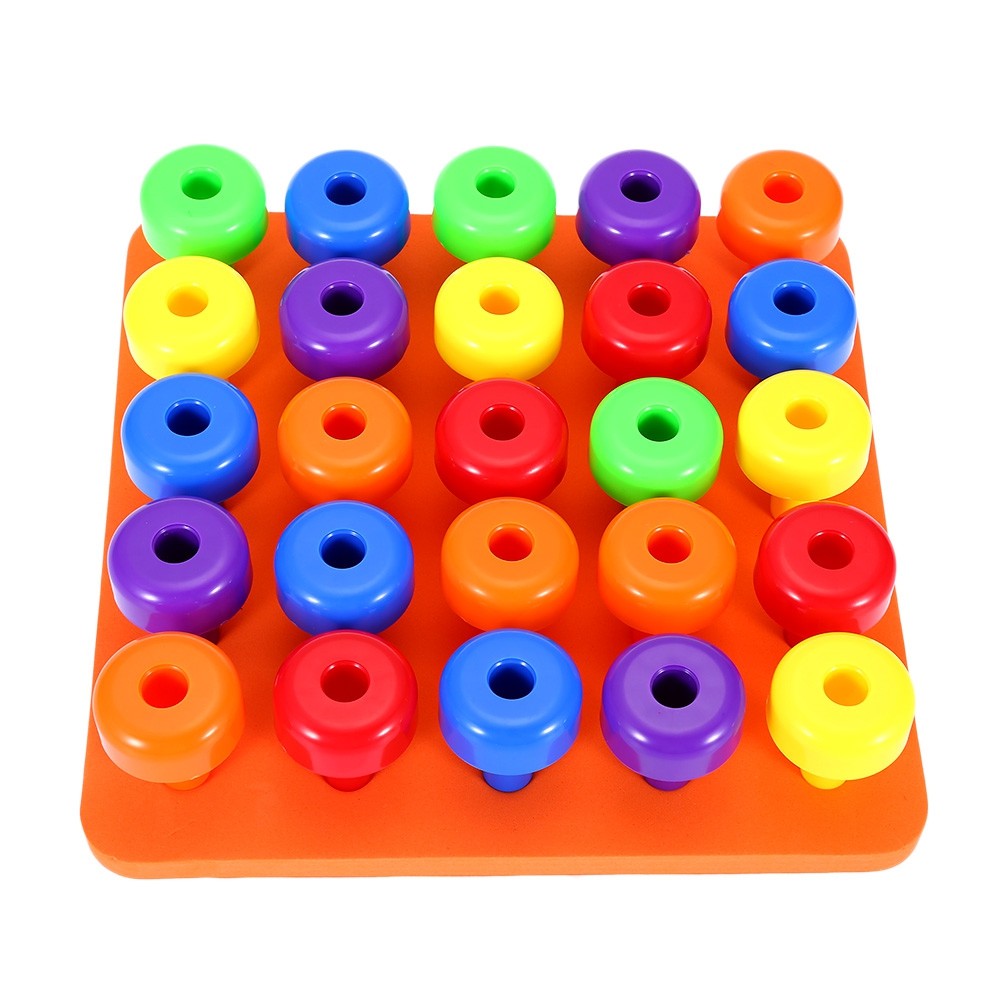 30pcs Kids Pegboard Jigsaw Building Block Puzzle Developmental Toy