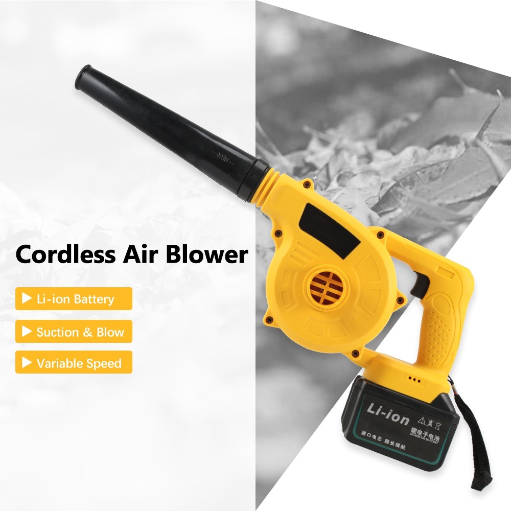 21V Cordless Dual-use Electric Air Blower Set Dust Collector with Li-ion Battery