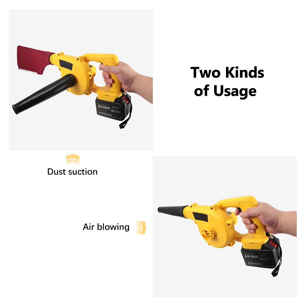 21V Cordless Dual-use Electric Air Blower Set Dust Collector with Li-ion Battery