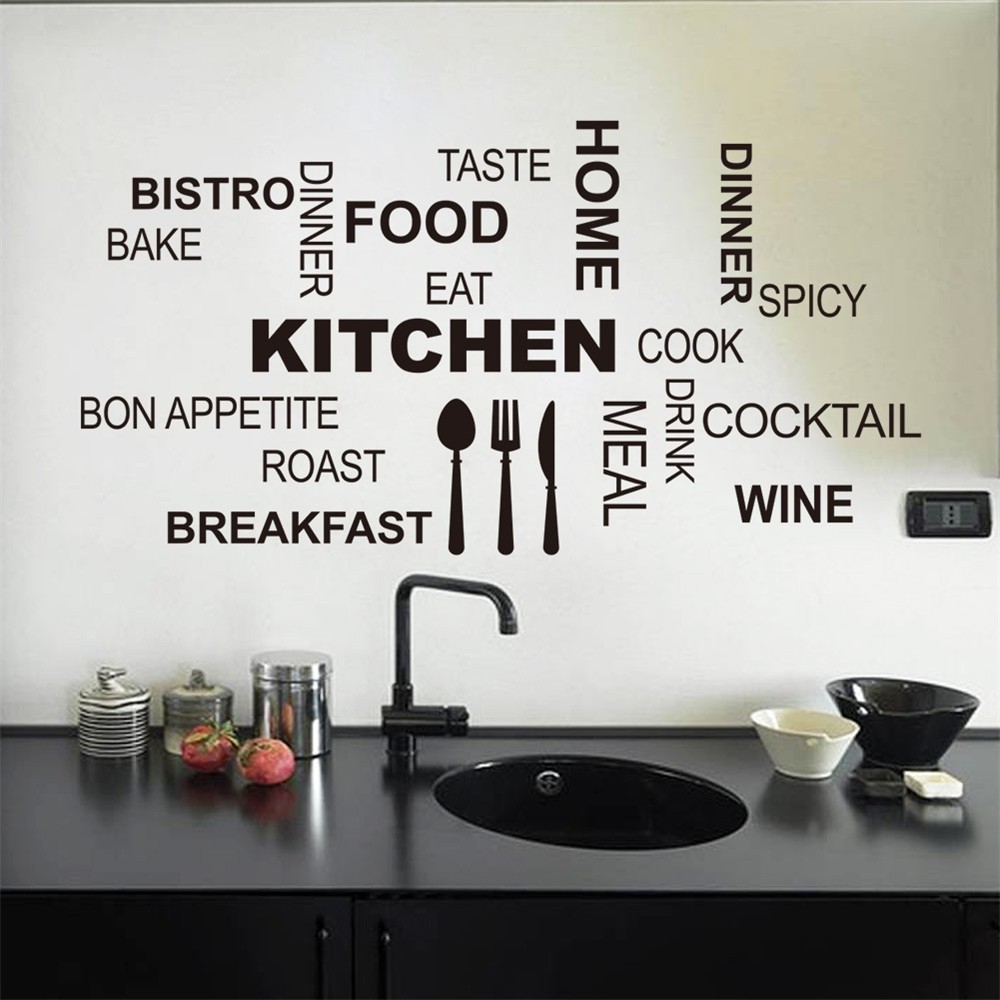 Quote Wall Stickers For Kitchen Decoration Waterproof Removable Decals