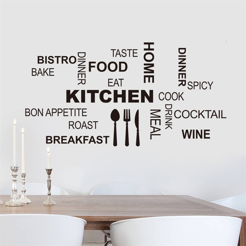 Quote Wall Stickers For Kitchen Decoration Waterproof Removable Decals