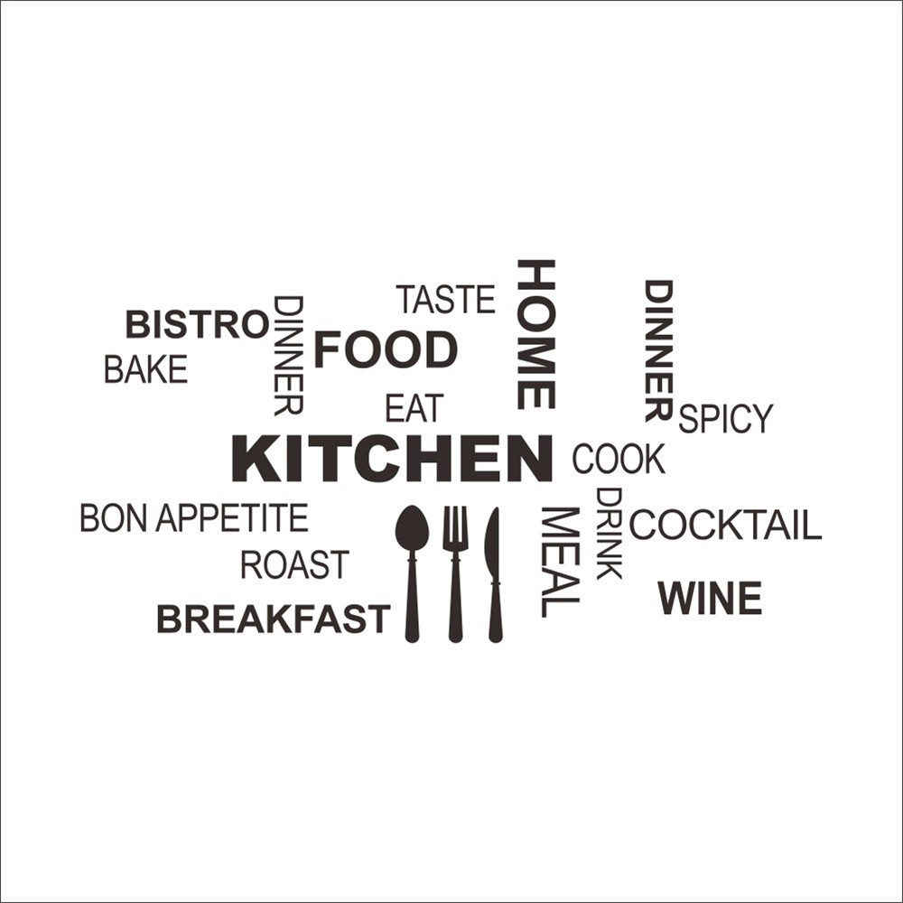 Quote Wall Stickers For Kitchen Decoration Waterproof Removable Decals
