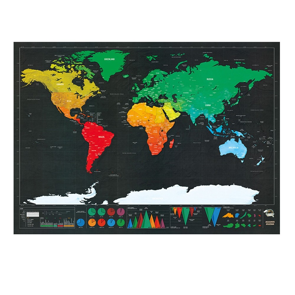 Black Luxury Edition Scratch World Map 82.5 x 59.4cm
