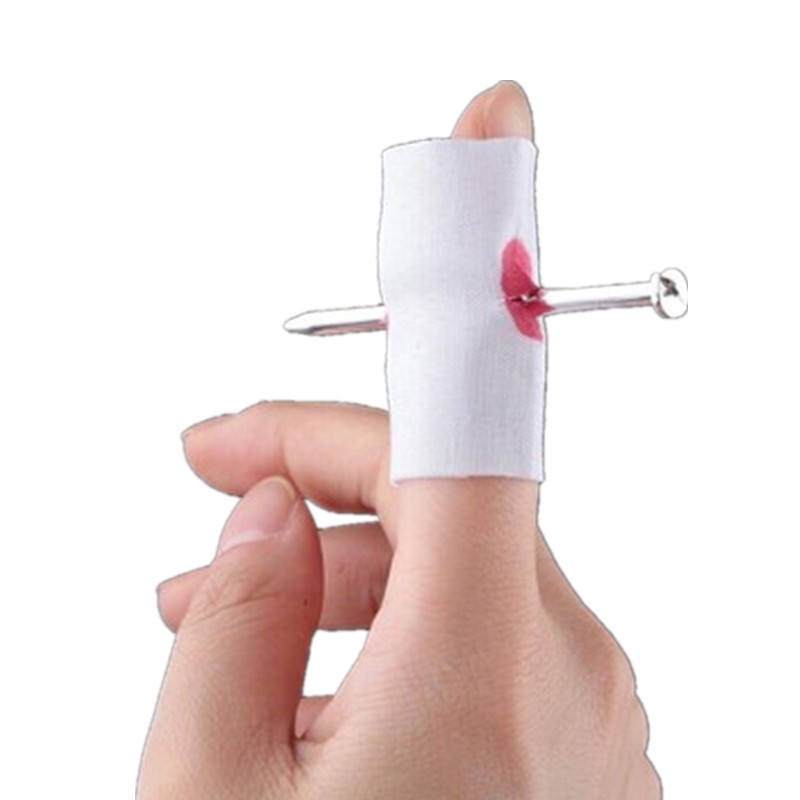 Convenient New Prank Joke Toy Nail Through Finger Trick Halloween Kids