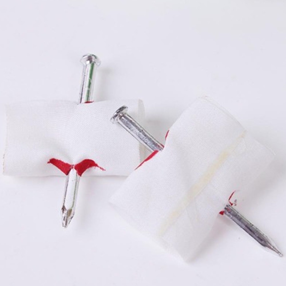 Convenient New Prank Joke Toy Nail Through Finger Trick Halloween Kids
